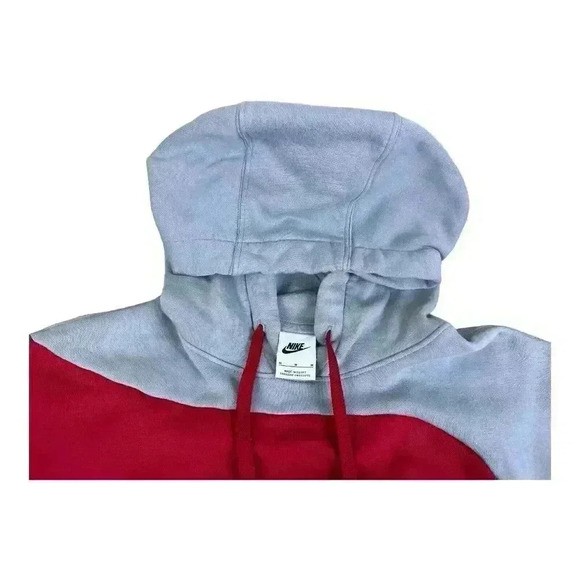 Nike Sportswear Club Galaxy Pullover Hoodie Sweatshirt Red Gray Embroidered Med - Picture 12 of 12